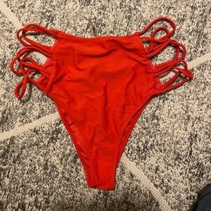 red bikini bottoms